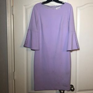 Calvin Klein lavender dress with bell sleeves